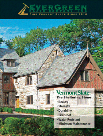 Cover of the Evergreen Slate roofing brochure